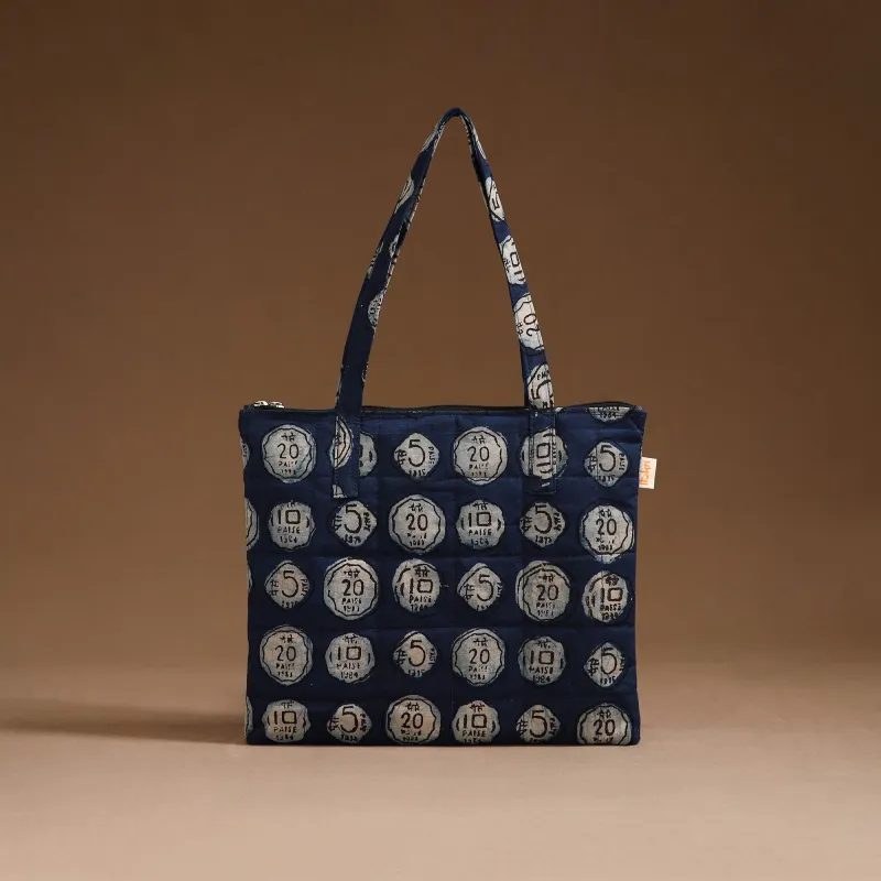 Blue - Handcrafted Quilted Handbag 15 sold by Itokri