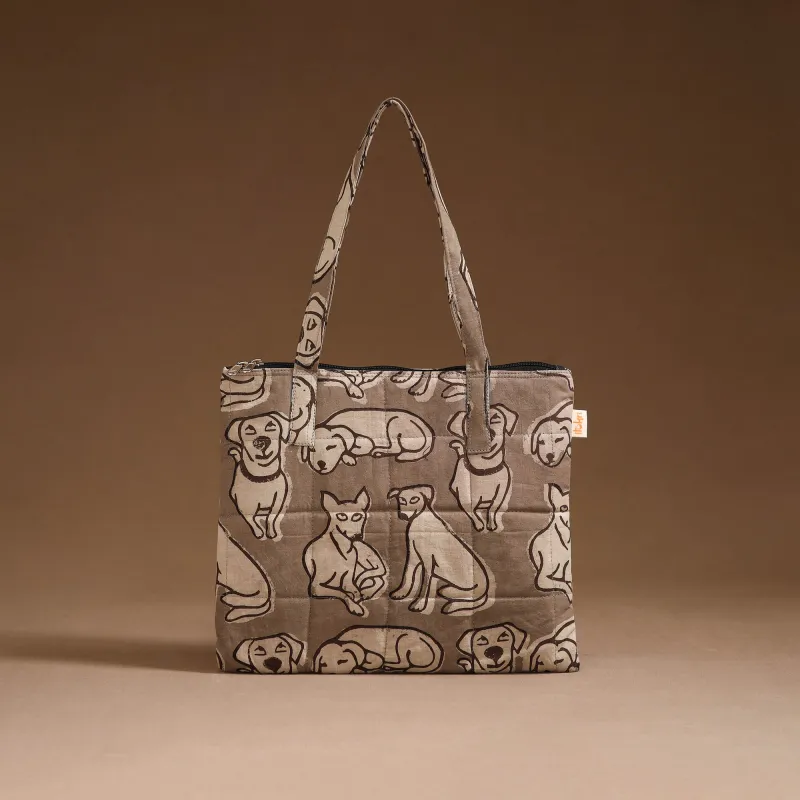 Brown - Handcrafted Quilted Handbag 14 sold by Itokri