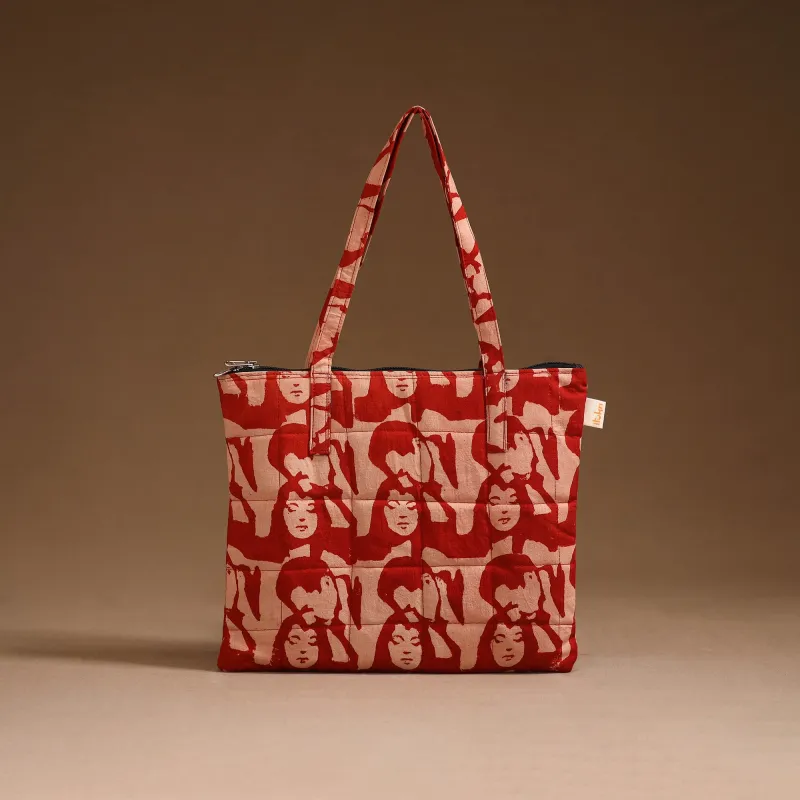 Red - Handcrafted Quilted Handbag 10 sold by Itokri