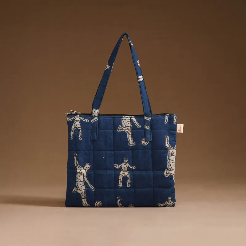 Blue - Handcrafted Quilted Handbag 08 sold by Itokri