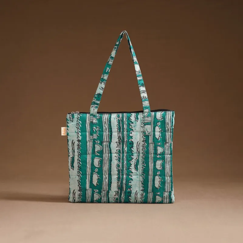 Green - Handcrafted Quilted Handbag 02 sold by Itokri