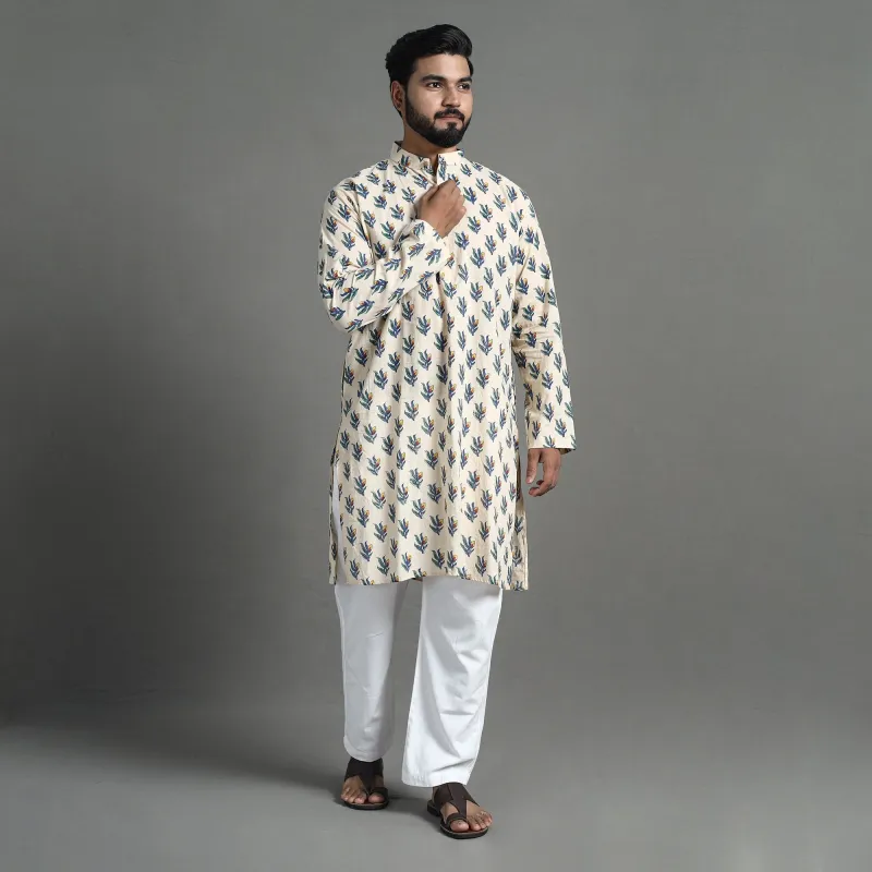 Block Print Cotton Sanganeri Kurta for Men (Long) 13 sold by Itokri