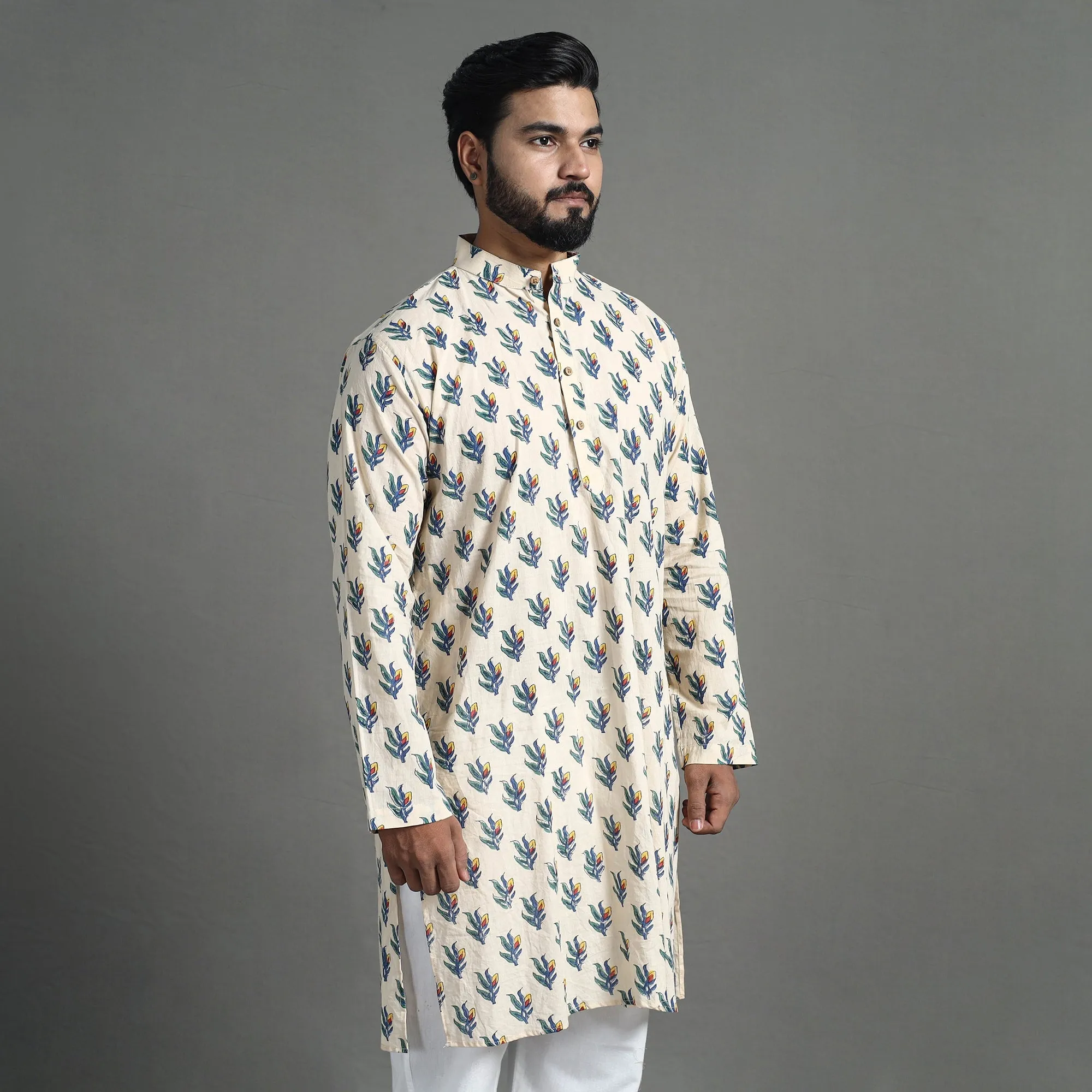Block Print Cotton Sanganeri Kurta for Men (Long) 13 sold by Itokri product image thumbnail 5