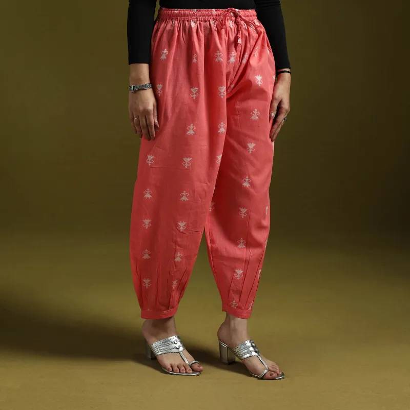 Pink - Jacquard Weave Cotton Elasticated Afghani Salwar 03 sold by Itokri