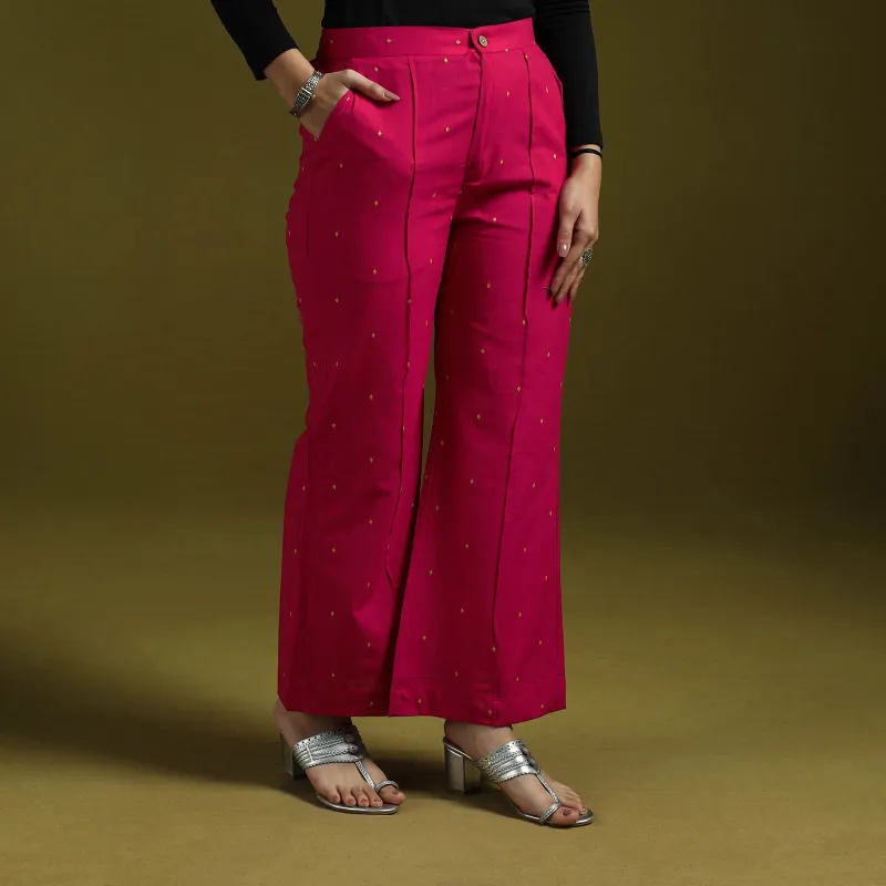 Pink - Jacquard Weave Cotton Elasticated Palazzo 27 sold by Itokri