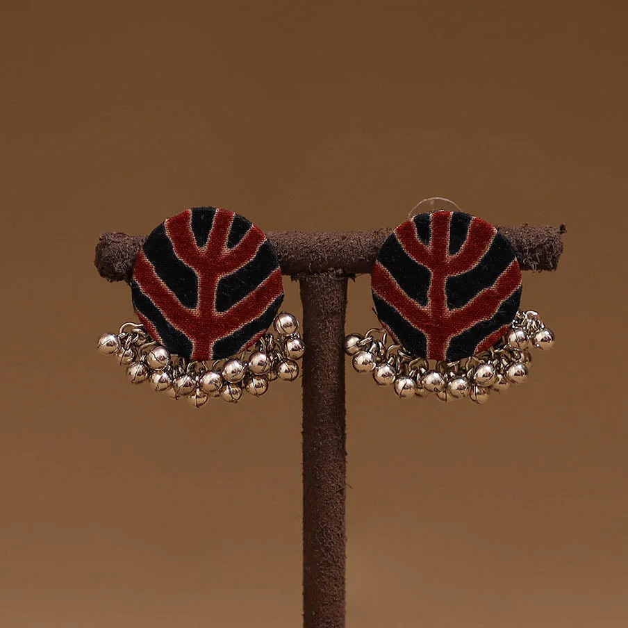 Black - Aaradhya Ghungroo Work Fabart Handmade Earrings sold by Itokri product image thumbnail 2