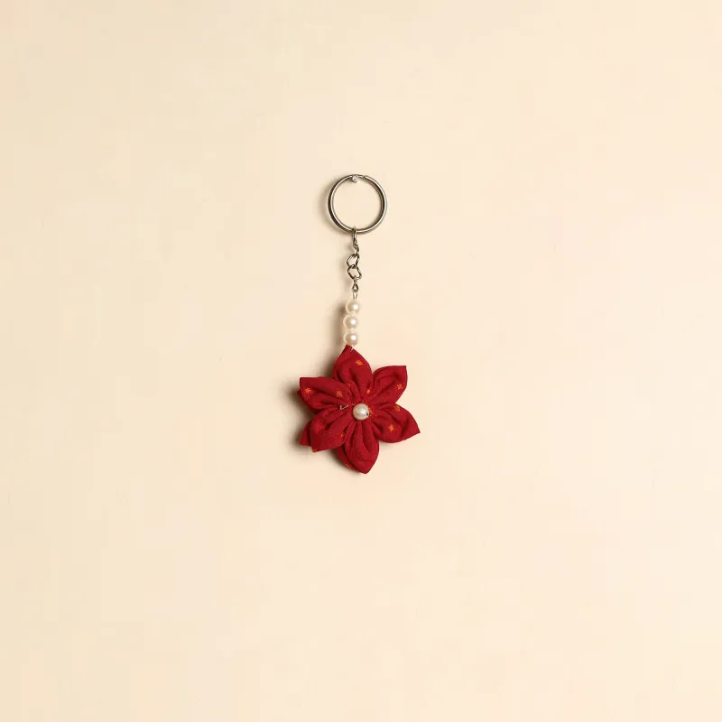 Beaded Fabart Flower Keychain 21 sold by Itokri
