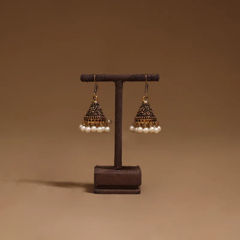 Yellow - Ayera Golden GS Beaded Jhumki Earrings made by Itokri