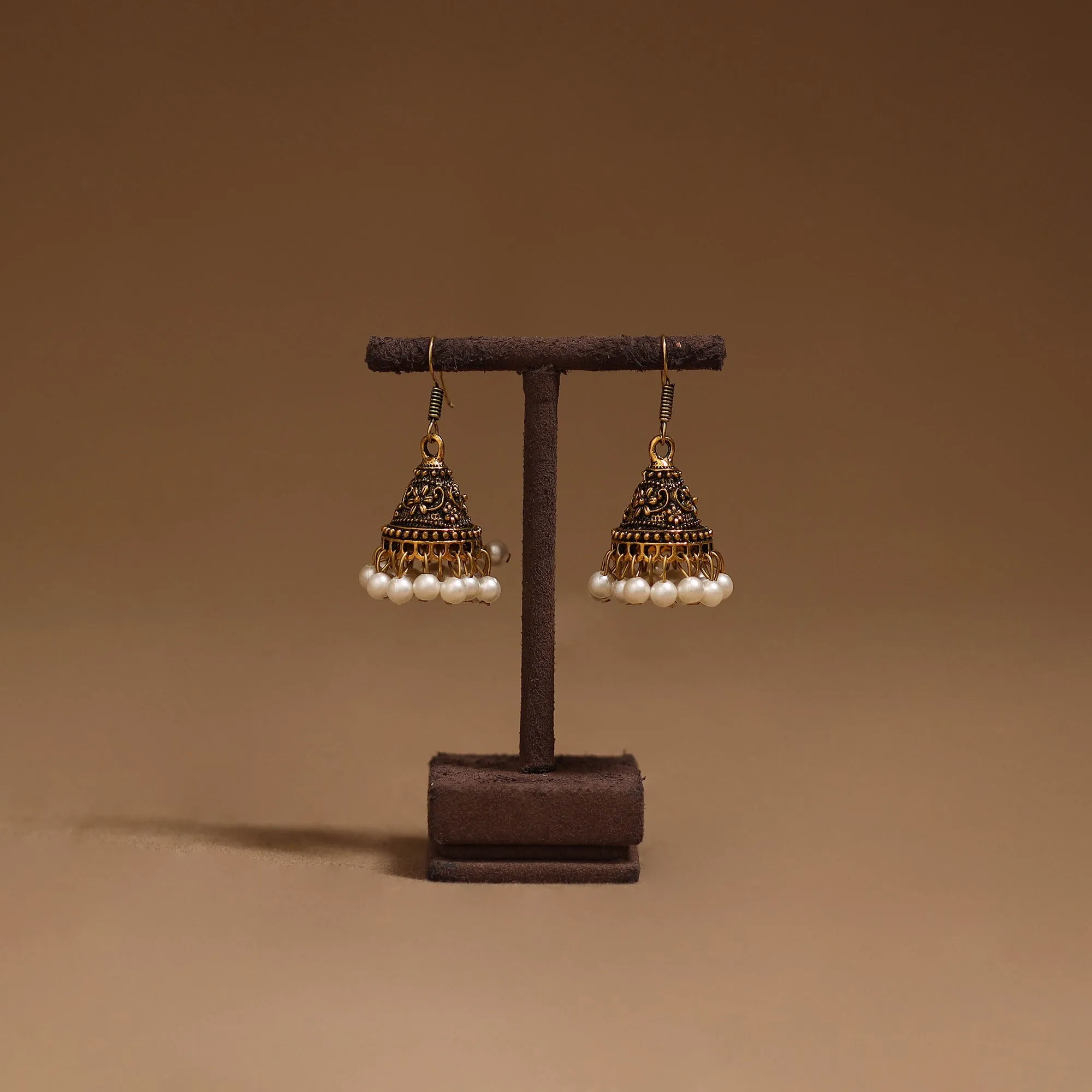 Yellow - Ayera Golden GS Beaded Jhumki Earrings sold by Itokri