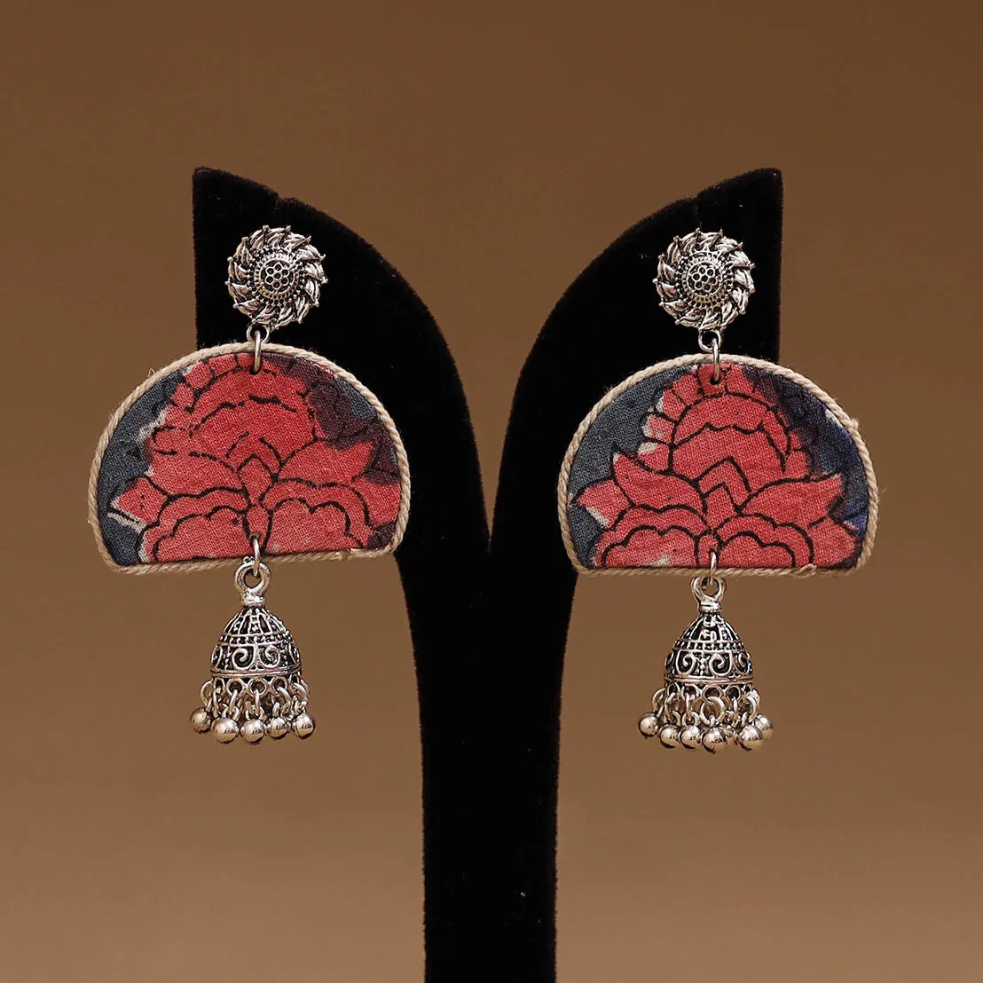 Red - Tanisha GS Fabart Handmade Earrings sold by Itokri product image thumbnail 2