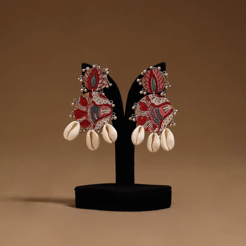 Falak Shell & Ghungroo Work Fabart Handmade Earrings sold by Itokri