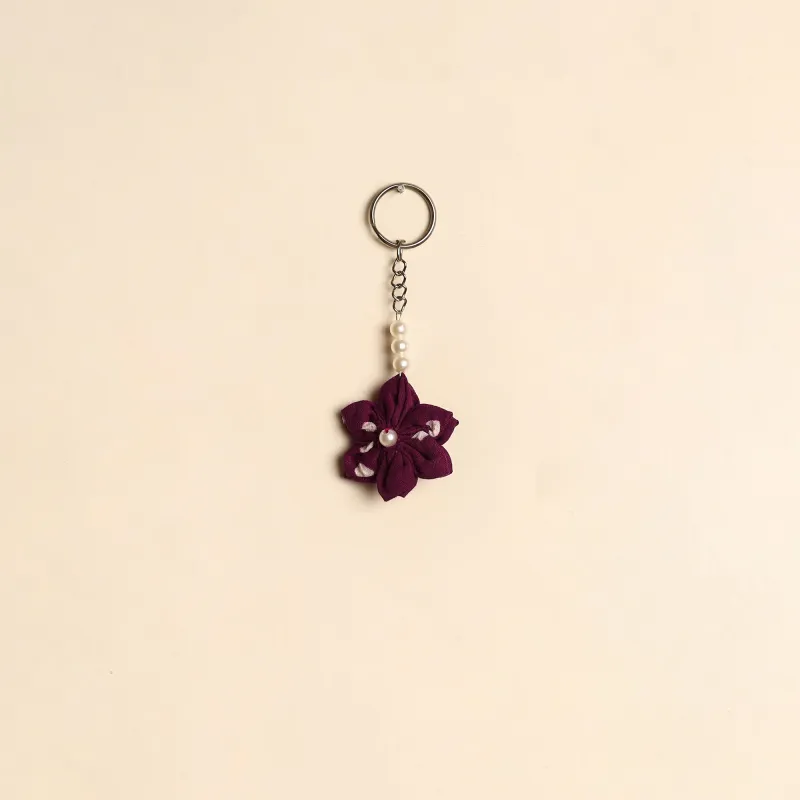 Beaded Fabart Flower Keychain 05 sold by Itokri