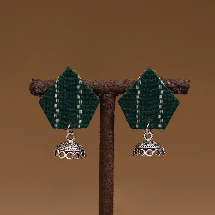 Green - Ishika GS Fabart Handmade Earrings sold by Itokri product image thumbnail 2