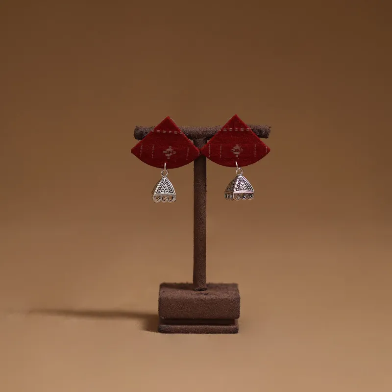 Maroon - Ikra GS Fabart Handmade Earrings made by Itokri
