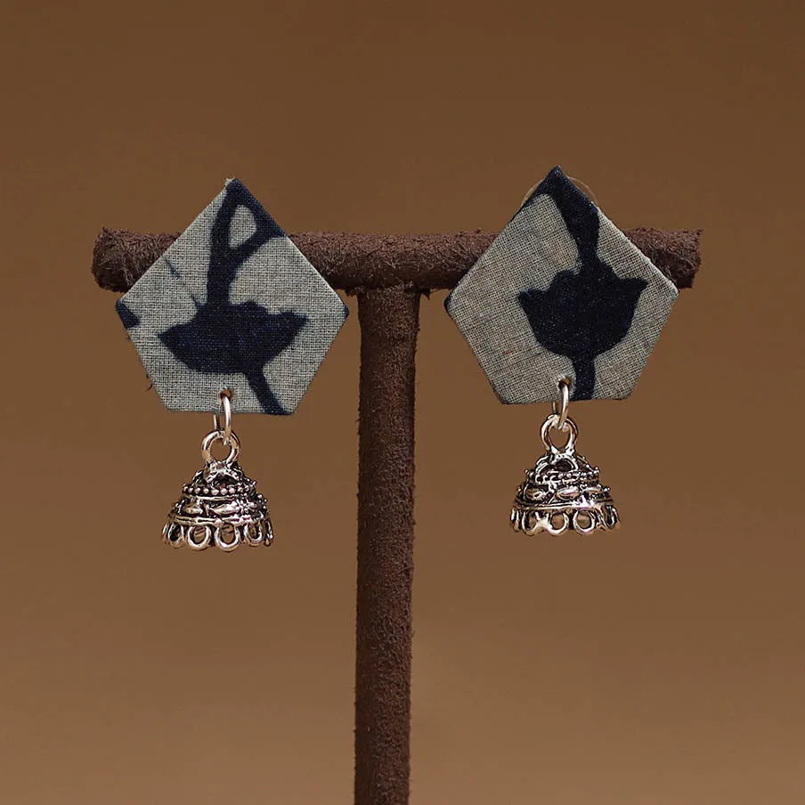 Blue - Arohi GS Fabart Handmade Earrings sold by Itokri product image thumbnail 2