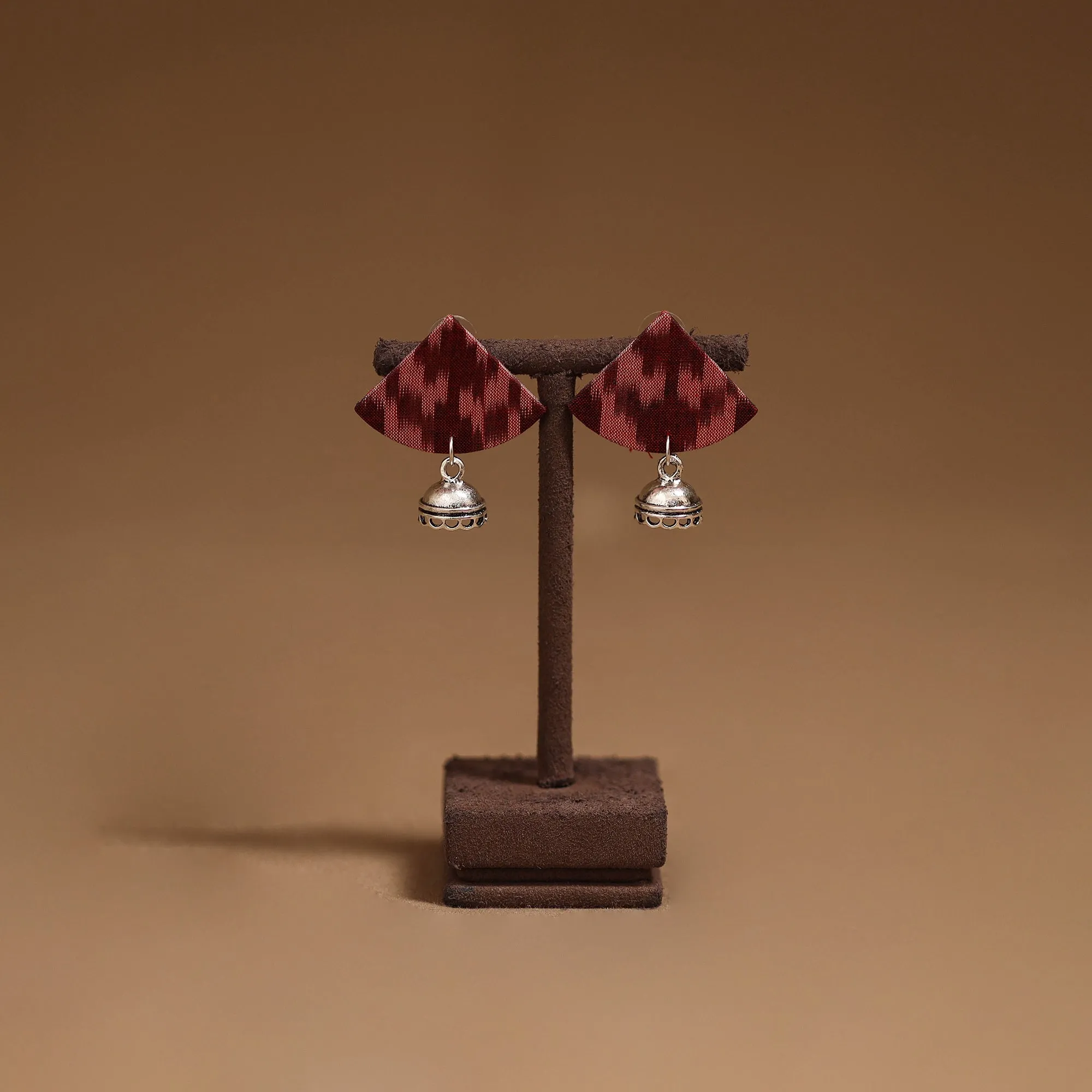 Maroon - Noor GS Fabart Handmade Earrings sold by Itokri