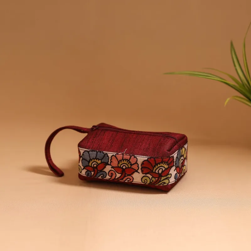 Natural Dyed Handpainted Kalamkari Multipurpose Cosmetic/Toiletry Bag 12 sold by Itokri