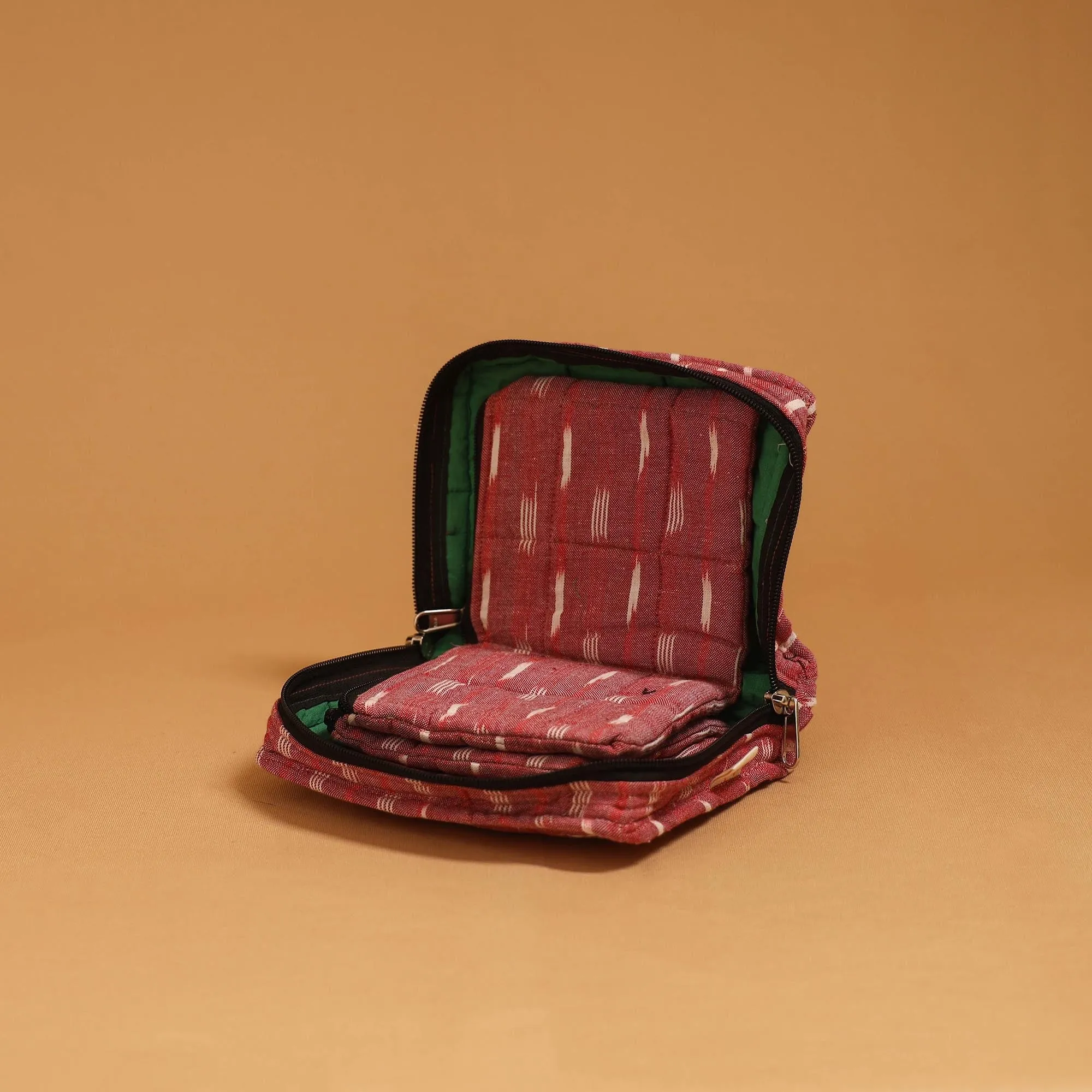 Red - Handmade 4 Pockets Quilted Jewellery Bag 45 sold by Itokri product image thumbnail 3