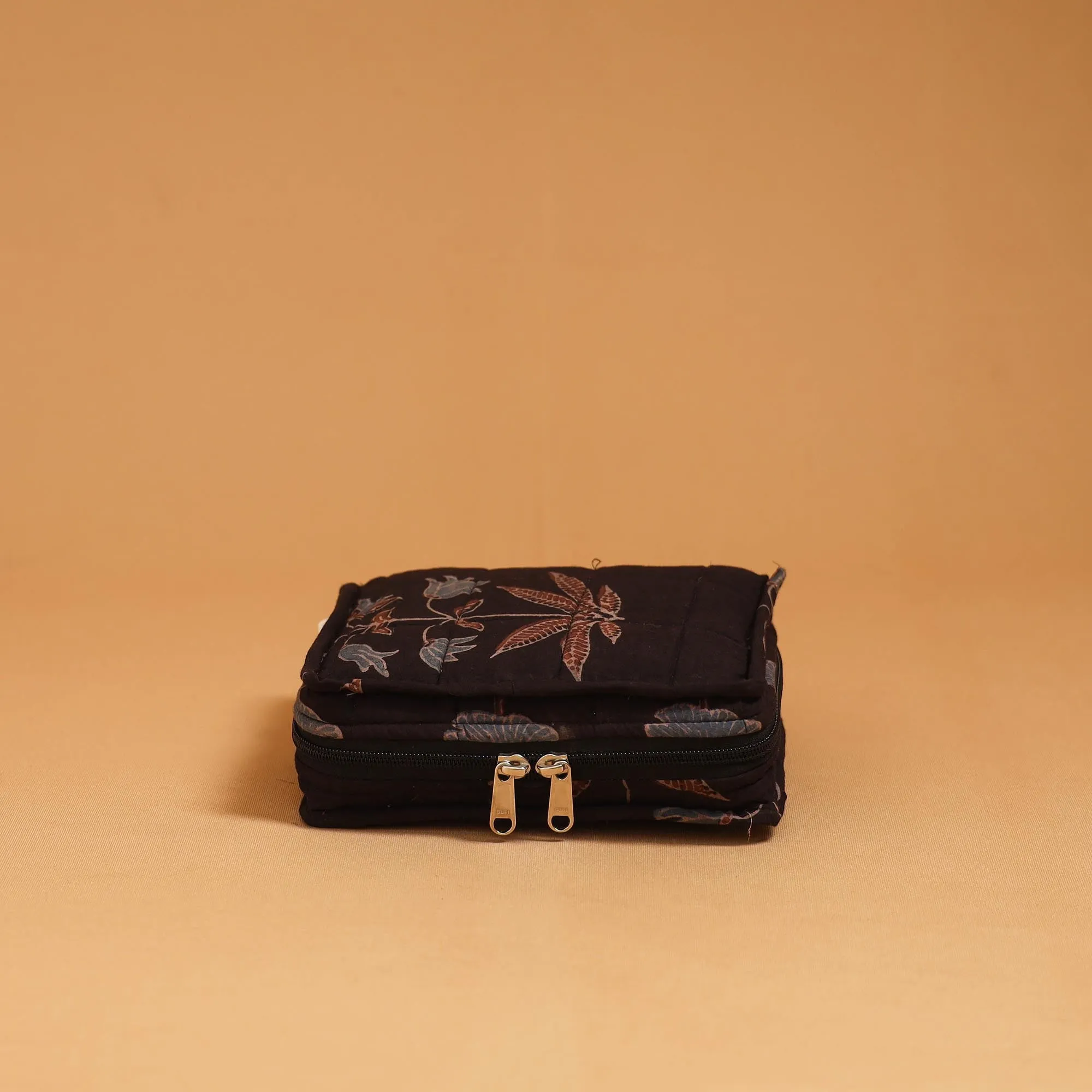 Black - Handmade 4 Pockets Quilted Jewellery Bag 34 sold by Itokri