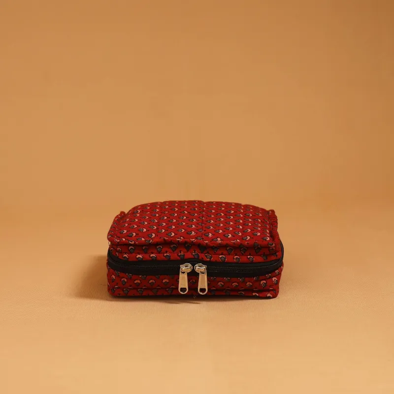 Red - Handmade 4 Pockets Quilted Jewellery Bag 30 made by Itokri