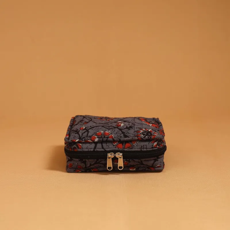 Grey - Handmade 4 Pockets Quilted Jewellery Bag 22 sold by Itokri