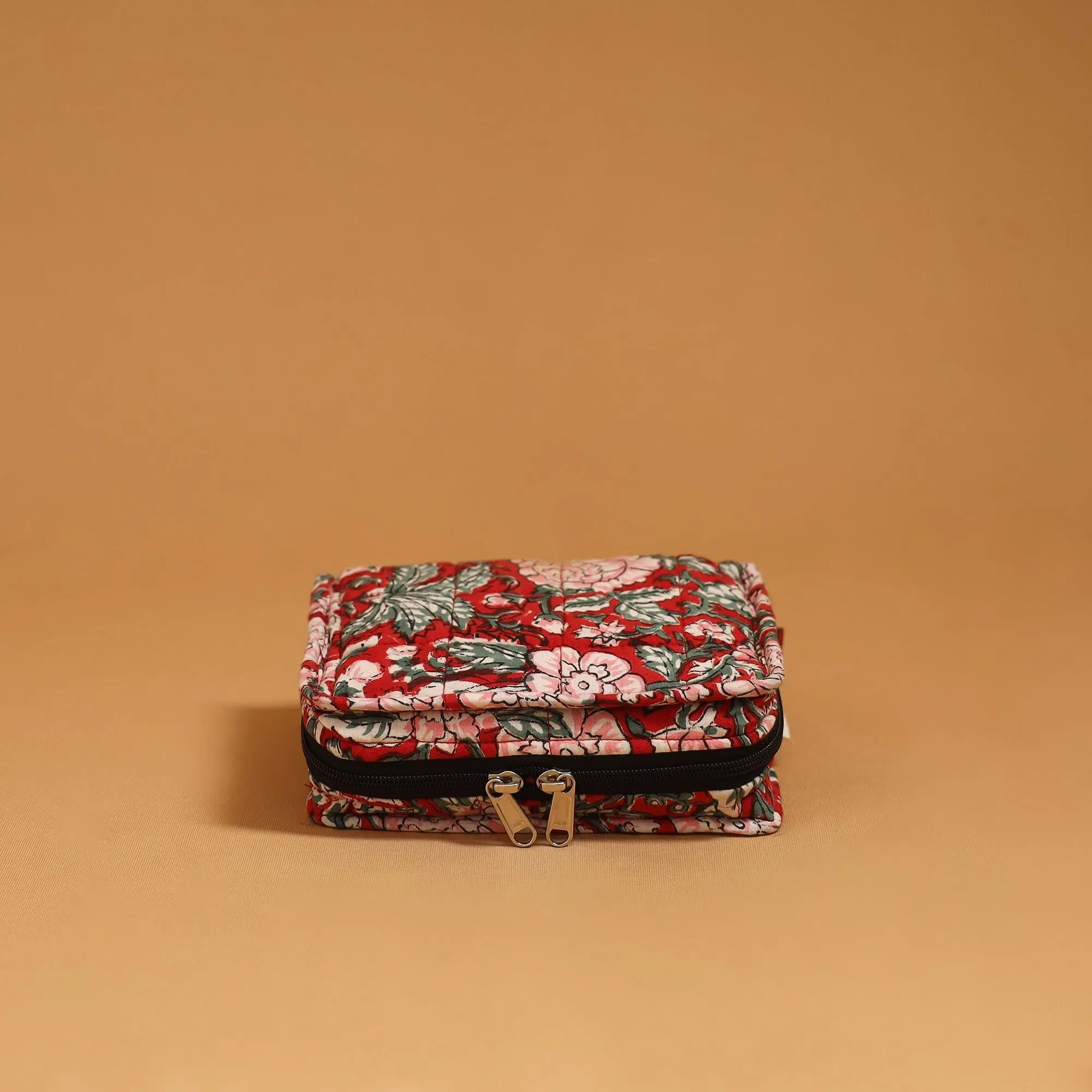 Red - Handmade 4 Pockets Quilted Jewellery Bag 08 sold by Itokri