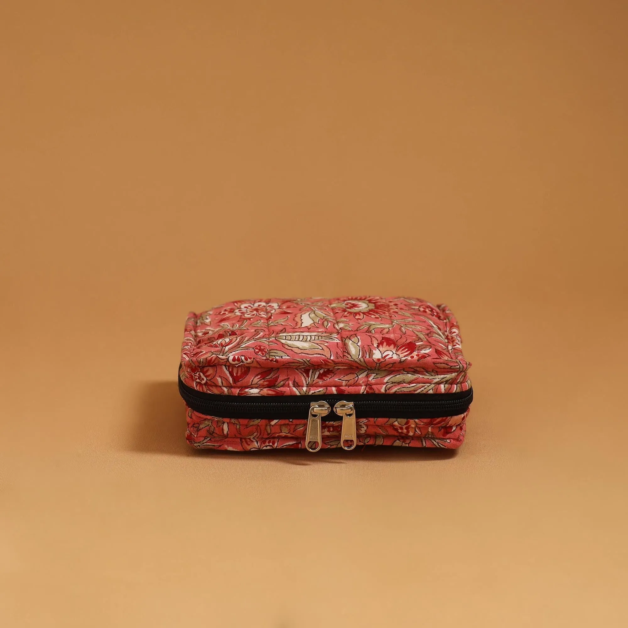 Red - Handmade 4 Pockets Quilted Jewellery Bag 05 sold by Itokri