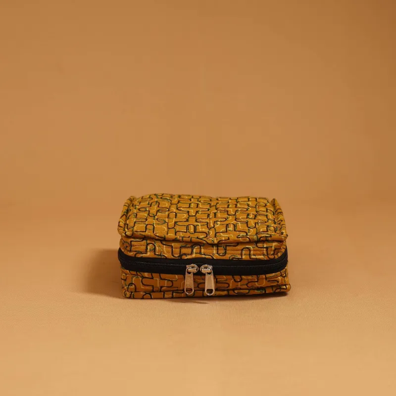 Yellow - Handmade 4 Pockets Quilted Jewellery Bag 29 made by Itokri