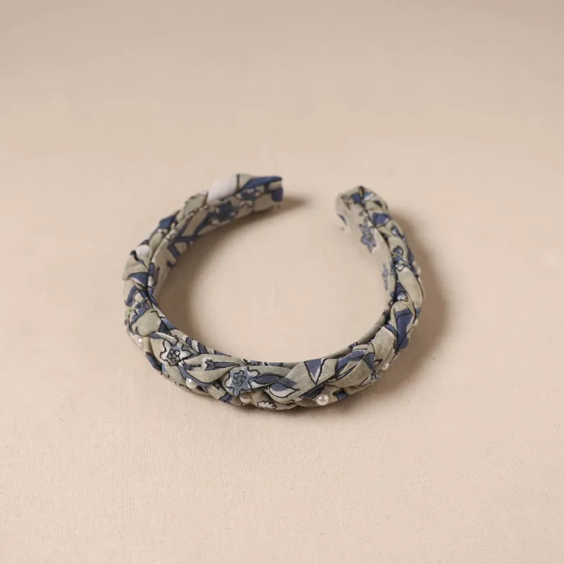 Grey - Fabart Braided Hair Band with Bead Work 66 sold by Itokri