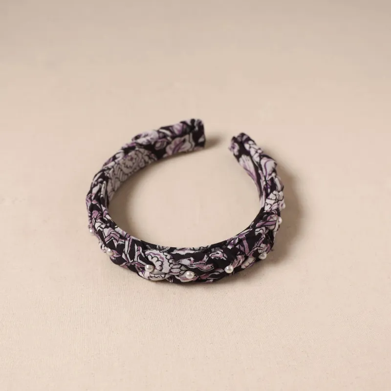 Black - Fabart Braided Hair Band with Bead Work 62 sold by Itokri
