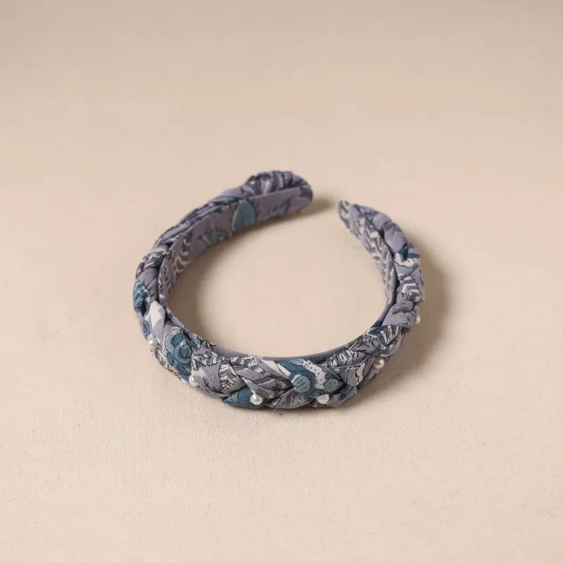 Purple - Fabart Braided Hair Band with Bead Work 48 made by Itokri