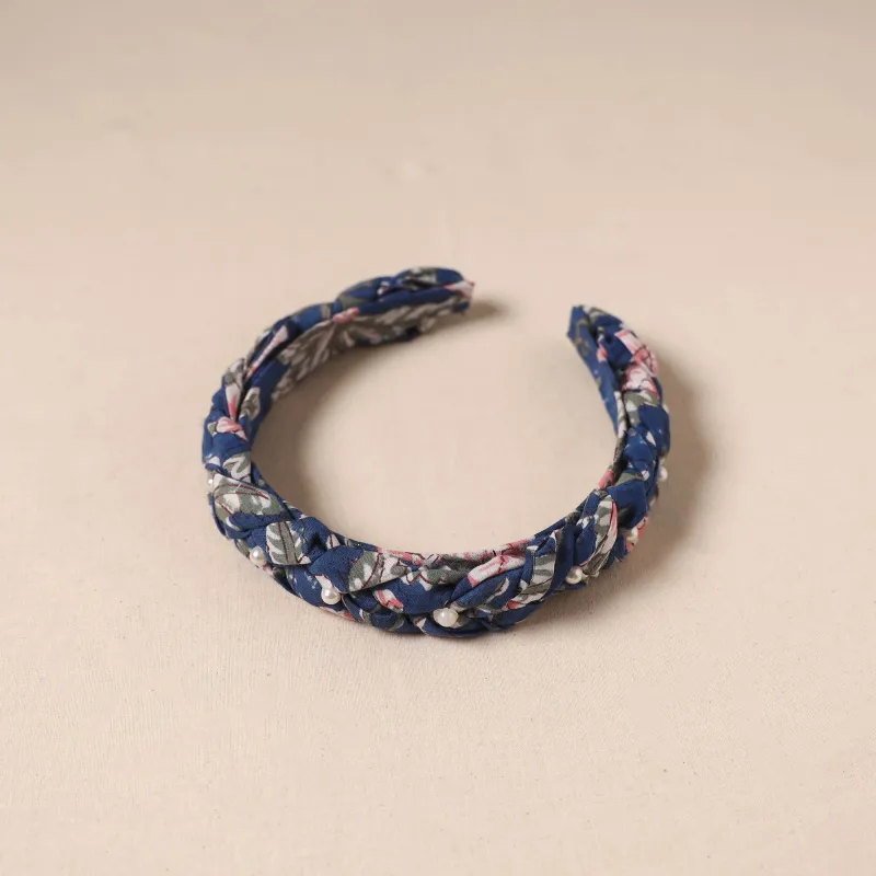 Blue - Fabart Braided Hair Band with Bead Work 38 sold by Itokri