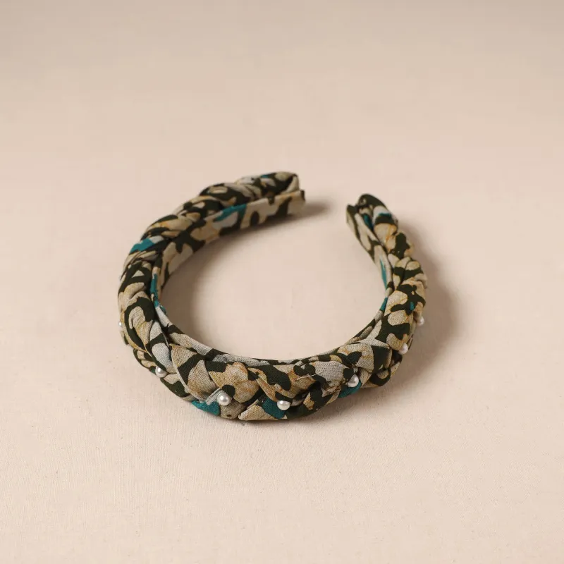 Green - Fabart Braided Hair Band with Bead Work 37 sold by Itokri