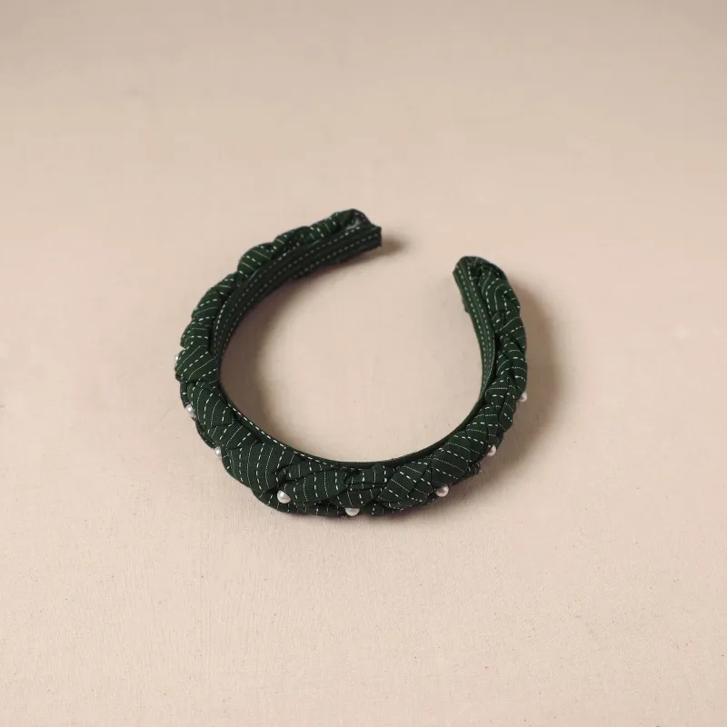 Green - Fabart Braided Hair Band with Bead Work 33 sold by Itokri