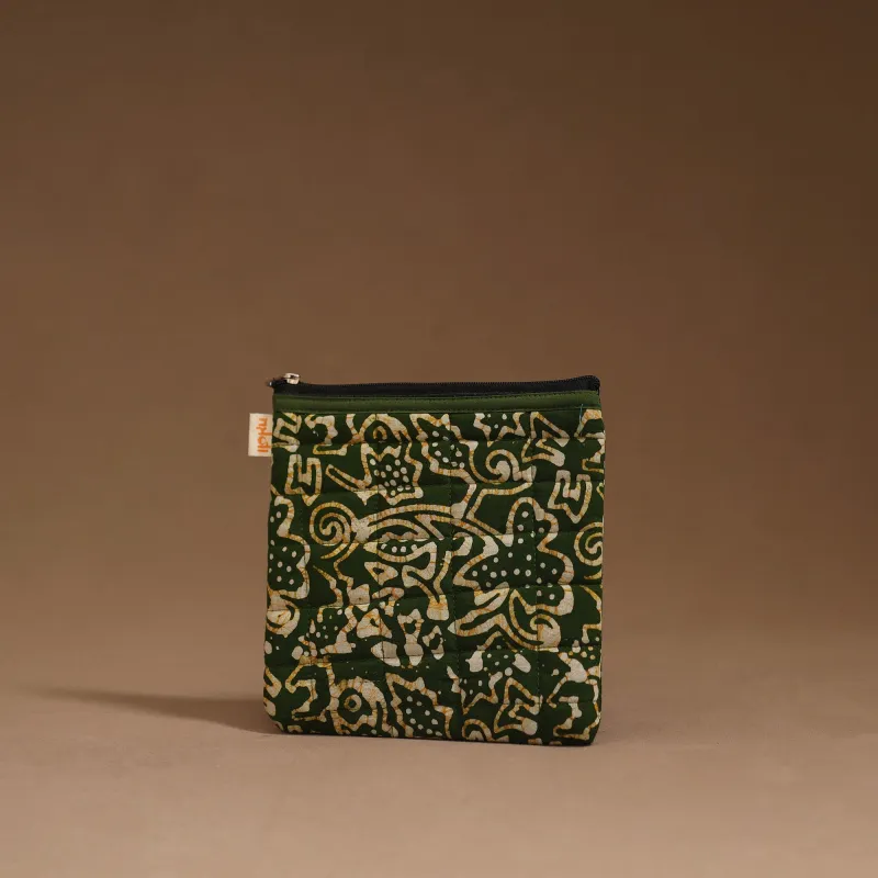 Green - Handmade Quilted Utility Pouch 19 sold by Itokri