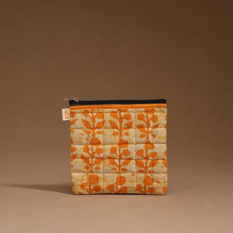 Orange - Handmade Quilted Utility Pouch 21 sold by Itokri