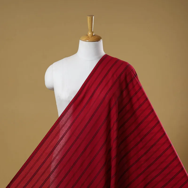 Red - Prewashed Cotton Jacquard Fabric 09 sold by Itokri