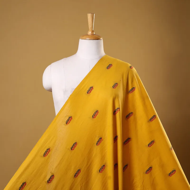 Yellow - Prewashed Cotton Jacquard Fabric 10 sold by Itokri