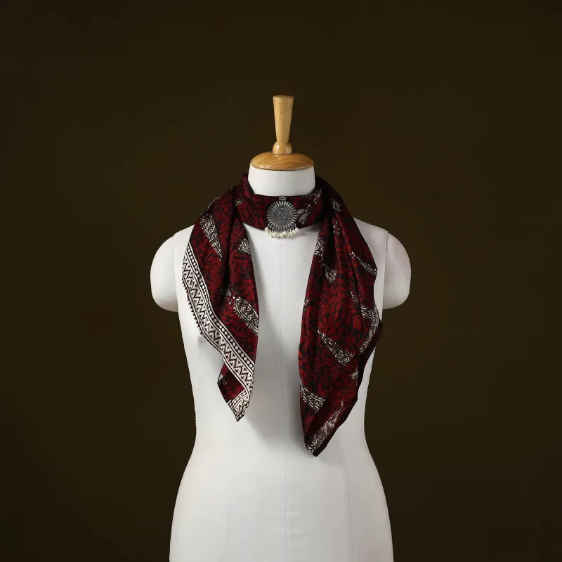 Bagh Block Print Modal Silk Brooch Scarf 61 sold by Itokri