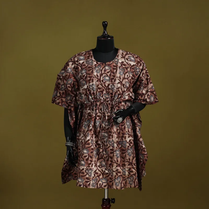 Brown - Hand Block Batik Print Cotton Medium Kaftan 38 sold by Itokri