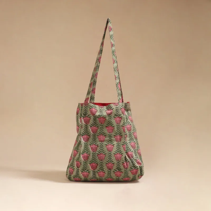 Green - Handcrafted Fabric Jhola Bag 32 sold by Itokri
