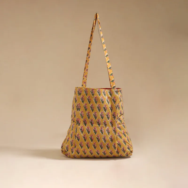 Yellow - Handcrafted Fabric Jhola Bag 27 sold by Itokri