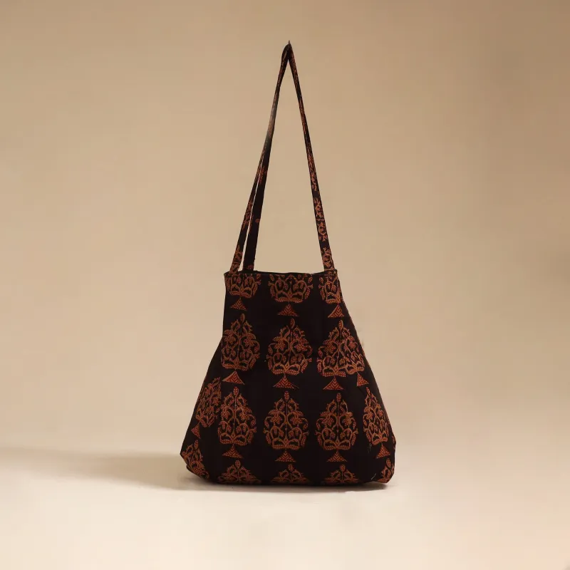 Black - Handcrafted Fabric Jhola Bag 15 sold by Itokri