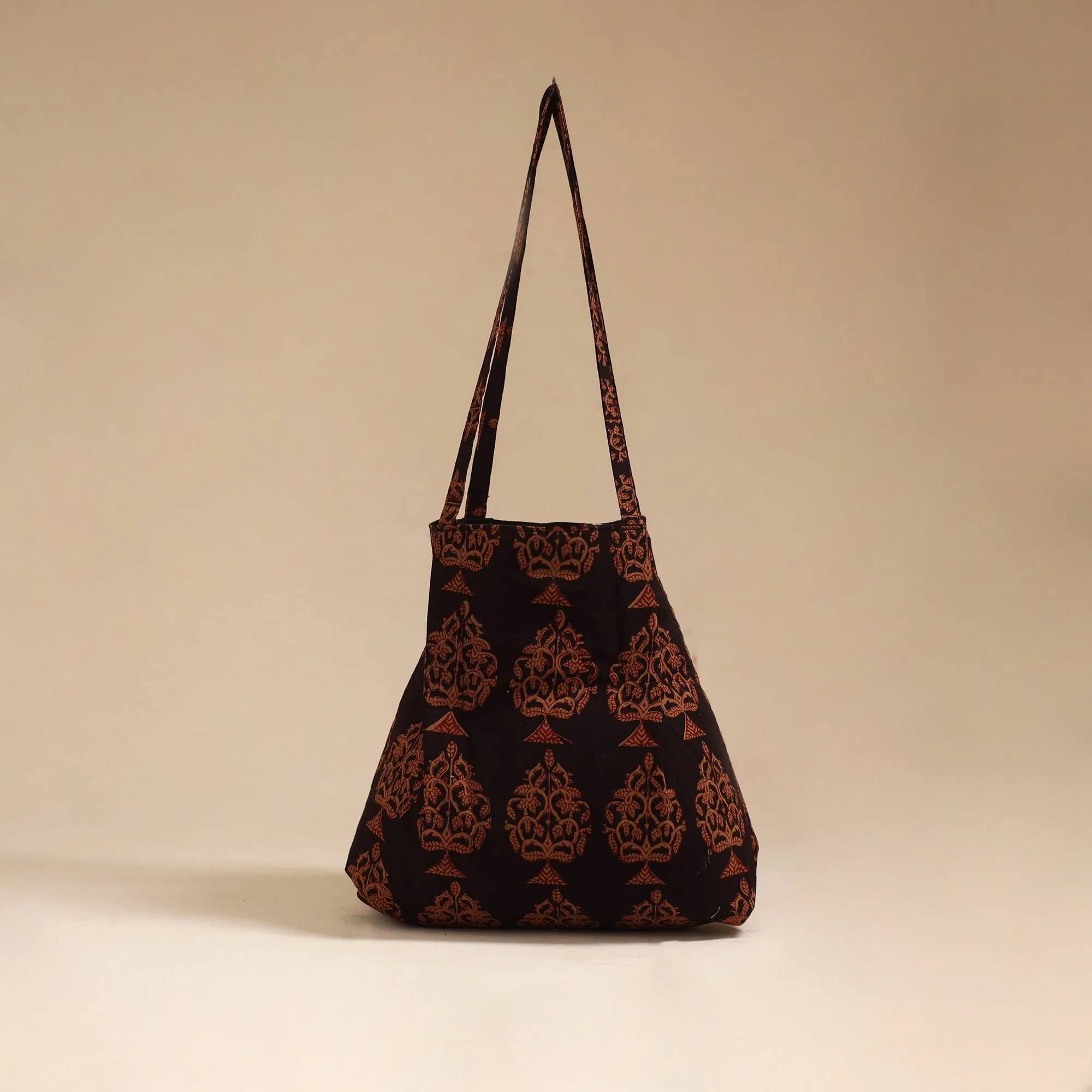 Black - Handcrafted Fabric Jhola Bag 15 sold by Itokri