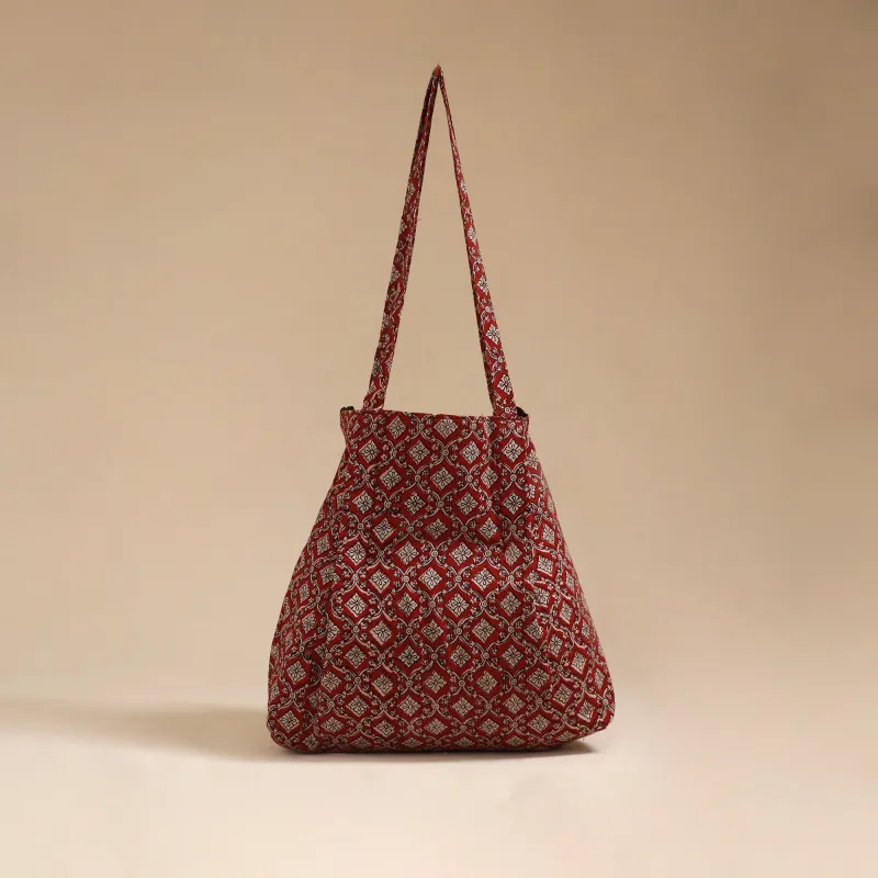 Red - Handcrafted Fabric Jhola Bag 11 sold by Itokri