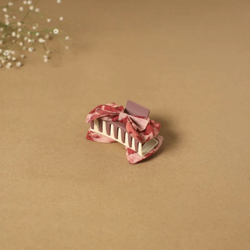 Pink - Handmade Women's Bow Hair Claw Clip 10 made by Itokri