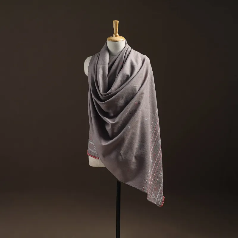 Brown - Kutch Handwoven Merino Wool Dhabla Shawl 35 sold by Itokri