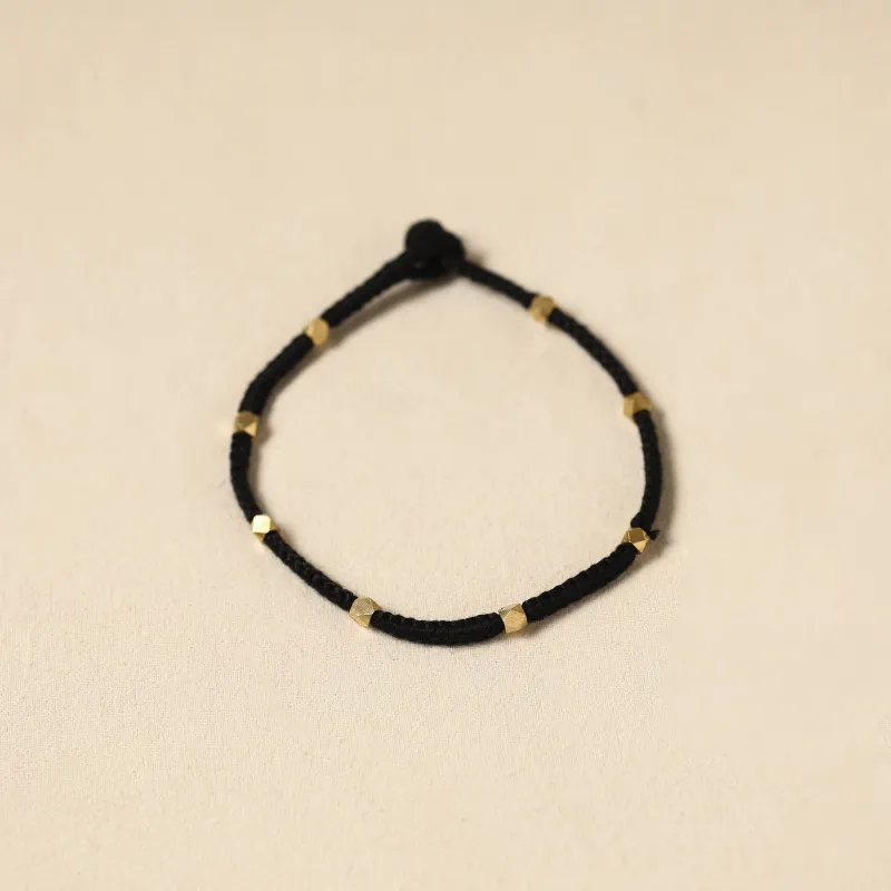 Black - Patwa Thread & Bead Work Anklet by Kailash Patwa 77 made by Itokri