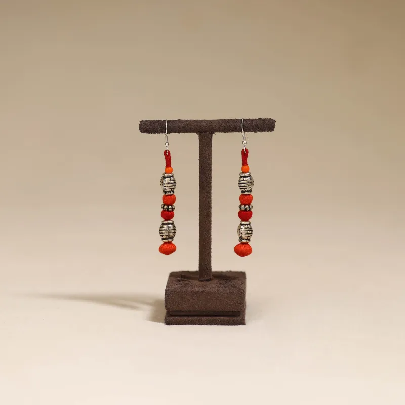 Orange - Patwa Thread Beads Earrings by Kailash Patwa 60 sold by Itokri