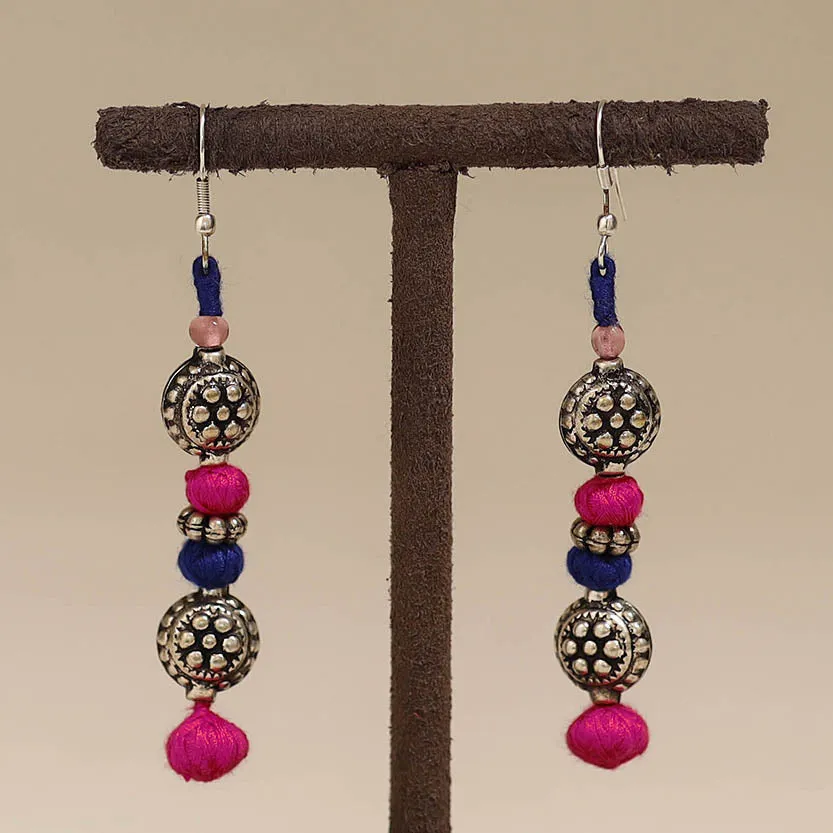 Pink - Patwa Thread Beads Earrings by Kailash Patwa 56 sold by Itokri product image thumbnail 2